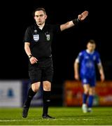 4 March 2024; Referee Kevin O'Sullivan during the SSE Airtricity Men's Premier Division match between Waterford and St Patrick's Athletic at the Regional Sports Centre in Waterford. Photo by Piaras Ó Mídheach/Sportsfile
