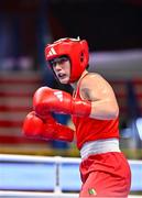 11 March 2024; Grainne Walsh of Ireland during her Women's 66kg Quarterfinals bout against Aneta Rygielska of Poland during day nine at the Paris 2024 Olympic Boxing Qualification Tournament at E-Work Arena in Busto Arsizio, Italy. Photo by Ben McShane/Sportsfile