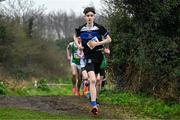 9 March 2024; Caloan McGarry of Our Lady & St Pats College Knock, Belfast, competes in the minor boys 2500m during the 123.ie All Ireland Schools Cross Country Championships at Tymon Park in Tallaght, Dublin. Photo by Sam Barnes/Sportsfile