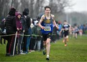 9 March 2024; Conn McCluskey of St Benildus College, Dublin, competes in the minor boys 2500m during the 123.ie All Ireland Schools Cross Country Championships at Tymon Park in Tallaght, Dublin. Photo by Sam Barnes/Sportsfile