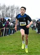9 March 2024; Ethan Bramhill of Greystones CC, Wicklow, competes in the minor boys 2500m during the 123.ie All Ireland Schools Cross Country Championships at Tymon Park in Tallaght, Dublin. Photo by Sam Barnes/Sportsfile