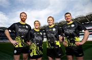 12 March 2024; John West Féile Ambassadors, from left,  Derry footballer Conor Glass, Mayo ladies footballer Danielle Caldwell, Waterford camogie player Beth Carton and Kilkenny hurler Eoin Murphy, during the launch of the John West Féile 2024 at Croke Park in Dublin. Photo by Ramsey Cardy/Sportsfile