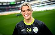 12 March 2024; John West Féile Ambassador and Mayo footballer Danielle Caldwell during the launch of the John West Féile 2024 at Croke Park in Dublin. Photo by Ramsey Cardy/Sportsfile