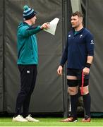 12 March 2024; Peter O’Mahony, right, and forwards coach Paul O'Connell during an Ireland rugby squad training session at the IRFU High Performance Centre at the Sports Ireland Campus in Dublin. Photo by Brendan Moran/Sportsfile