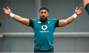 12 March 2024; Bundee Aki during an Ireland rugby squad training session at the IRFU High Performance Centre at the Sports Ireland Campus in Dublin. Photo by Brendan Moran/Sportsfile