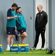 12 March 2024; Mack Hansen, left, during an Ireland rugby squad training session at the IRFU High Performance Centre at the Sports Ireland Campus in Dublin. Photo by Brendan Moran/Sportsfile
