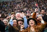 12 March 2024; Racegoers during day one of the Cheltenham Racing Festival at Prestbury Park in Cheltenham, England. Photo by Harry Murphy/Sportsfile
