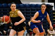 12 March 2024; Isabelle Meaney of TUS Midlands during the Basketball Ireland College Division 3 Women’s finals match between Technological University of the Shannon, Midlands and Mary Immaculate College Limerick at National Basketball Arena Tallaght. Photo by Tyler Miller/Sportsfile