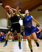 12 March 2024; Catherine Hyland of TUS Midlands during the Basketball Ireland College Division 3 Women’s finals match between Technological University of the Shannon, Midlands and Mary Immaculate College Limerick at National Basketball Arena Tallaght. Photo by Tyler Miller/Sportsfile