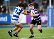 12 March 2024; Andrew Smyth of Terenure College in action against Donnacha Murray of Blackrock College during the Bank of Ireland Schools Junior Cup semi-final match between Blackrock College and Terenure College at Energia Park in Dublin. Photo by Sam Barnes/Sportsfile