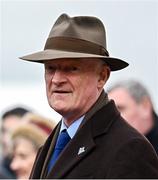 12 March 2024; Trainer Willie Mullins after sending out Lossiemout to win the Close Brothers Mares' Hurdle on day one of the Cheltenham Racing Festival at Prestbury Park in Cheltenham, England. Photo by Harry Murphy/Sportsfile
