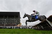 12 March 2024; Lossiemouth, with Paul Townend up, jumps the last on their way to winning the Close Brothers Mares' Hurdle on day one of the Cheltenham Racing Festival at Prestbury Park in Cheltenham, England. Photo by Harry Murphy/Sportsfile