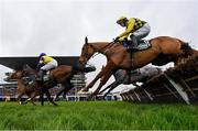 12 March 2024; State Man, with Paul Townend up, jump the last first time around, on their way to winning the Unibet Champion Hurdle Challenge Trophy on day one of the Cheltenham Racing Festival at Prestbury Park in Cheltenham, England. Photo by Harry Murphy/Sportsfile