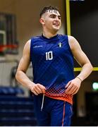 12 March 2024; Oisin Flynn of MICL during the Basketball Ireland College Division 3 Men's finals match between Technological University of the Shannon, Midlands and Mary Immaculate College Limerick at National Basketball Arena Tallaght. Photo by Tyler Miller/Sportsfile