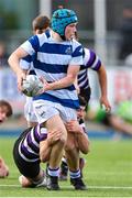 12 March 2024; Eoghan Rowlands of Blackrock College is tackled by Michael Smyth of Terenure College during the Bank of Ireland Schools Junior Cup semi-final match between Blackrock College and Terenure College at Energia Park in Dublin. Photo by Sam Barnes/Sportsfile