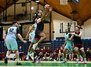 13 March 2024; BB Chuks Mady of Griffith College Dublin during the Basketball Ireland Men's Colleges Division 1 final match between TUS Midwest and Griffith College Dublin at National Basketball Arena in Tallaght, Dublin. Photo by Piaras Ó Mídheach/Sportsfile