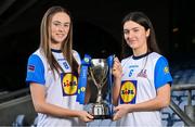 13 March 2024; In attendance at the Lidl All-Ireland Post-Primary Schools Finals Captains day at Croke Park in Dublin are Sarah Mulroy, left, and Beth Hoban of Sacred Heart School Westport, Mayo. The 2024 Finals will be contested at Senior and Junior levels, with three finals in each grade. All three Lidl All-Ireland PPS Senior Finals will be live-streamed. Photo by Brendan Moran/Sportsfile