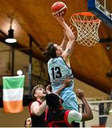 13 March 2024; Ajay Ryan Walsh of TUS Midwest during the Basketball Ireland Men's Colleges Division 1 final match between TUS Midwest and Griffith College Dublin at National Basketball Arena in Tallaght, Dublin. Photo by Piaras Ó Mídheach/Sportsfile