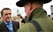 13 March 2024; Former jockey AP McCoy, left, and trainer Willie Mullins during day two of the Cheltenham Racing Festival at Prestbury Park in Cheltenham, England. Photo by David Fitzgerald/Sportsfile