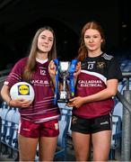 13 March 2024; In attendance at the Lidl All-Ireland Post-Primary Schools Finals Captains day at Croke Park in Dublin is junior A finalists Hannah Lawless FCJ S.S. Bunclody, Wexford, left, and Katie O'Meara of Loreto College, Cavan. The 2024 Finals will be contested at Senior and Junior levels, with three finals in each grade. All three Lidl All-Ireland PPS Senior Finals will be live-streamed. Photo by Brendan Moran/Sportsfile