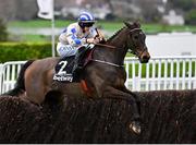13 March 2024; Captain Guinness, with Rachael Blackmore up, jump the last on their way to winning the Champion Chase on day two of the Cheltenham Racing Festival at Prestbury Park in Cheltenham, England. Photo by David Fitzgerald/Sportsfile