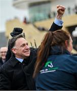 13 March 2024; Trainer Henry De Bromhead celebrates after he sent out Captain Guinness to win the Champion Chase on day two of the Cheltenham Racing Festival at Prestbury Park in Cheltenham, England. Photo by David Fitzgerald/Sportsfile