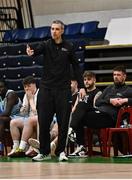 13 March 2024; TUS Midwest head coach Neil Campbell during the Basketball Ireland Men's Colleges Division 1 final match between TUS Midwest and Griffith College Dublin at National Basketball Arena in Tallaght, Dublin. Photo by Piaras Ó Mídheach/Sportsfile