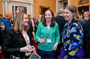 13 March 2024; Olympians, from left, Deirdre Lyttle, Ciara Peelo and Aisling Bowman in attendance at a reception in Trinity College to celebrate 100 years of Team Ireland’s participation at the Olympics, and to officially reveal the names of the athletes who have represented Ireland in the Olympic Games since Ireland first competed as a nation in Paris 1924. Photo by Brendan Moran/Sportsfile