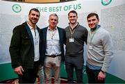 13 March 2024; Olympians, from left, Harry McNulty, Dan O'Grady, Jack Kelly and Billy Dardis in attendance at a reception in Trinity College to celebrate 100 years of Team Ireland’s participation at the Olympics, and to officially reveal the names of the athletes who have represented Ireland in the Olympic Games since Ireland first competed as a nation in Paris 1924. Photo by Brendan Moran/Sportsfile