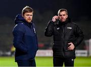 8 March 2024; Shelbourne manager Damien Duff and fourth official Rob Harvey during the SSE Airtricity Men's Premier Division match between Bohemians and Shelbourne at Dalymount Park in Dublin. Photo by Stephen McCarthy/Sportsfile