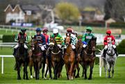 14 March 2024; Runners and riders before the Turners Novices' Chase on day three of the Cheltenham Racing Festival at Prestbury Park in Cheltenham, England. Photo by David Fitzgerald/Sportsfile