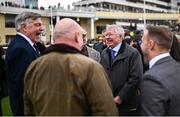 14 March 2024; Former Manchester United manager Sir Alex Ferguson, right, and former England manager Sam Allardyce, left, on day three of the Cheltenham Racing Festival at Prestbury Park in Cheltenham, England. Photo by David Fitzgerald/Sportsfile