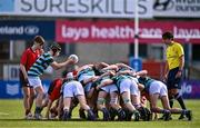 14 March 2024; Daniel Jones of St Gerard's School feeds the scrum during the Bank of Ireland Father Godfrey Cup final match between CUS and St Gerard's School at Energia Park in Dublin. Photo by Ben McShane/Sportsfile