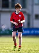 14 March 2024; Oscar Finnegan of CUS during the Bank of Ireland Father Godfrey Cup final match between CUS and St Gerard's School at Energia Park in Dublin. Photo by Ben McShane/Sportsfile