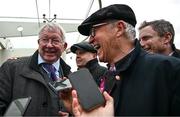 14 March 2024; Joint owner Sir Alex Ferguson is interviewed after sending out Protektorat to win the Ryanair Chase on day three of the Cheltenham Racing Festival at Prestbury Park in Cheltenham, England. Photo by Harry Murphy/Sportsfile