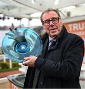 14 March 2024; Owner Harry Redknapp celebrates with the plate after sending out Shakem Up'Arry to win the TrustATrader Plate Handicap Chase on day three of the Cheltenham Racing Festival at Prestbury Park in Cheltenham, England. Photo by David Fitzgerald/Sportsfile