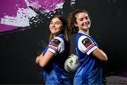 14 March 2024; Caleigh Boeckx, left, and Jillian O'Toole during a Treaty United FC squad portrait session at UL North Campus in Limerick. Photo by Stephen McCarthy/Sportsfile
