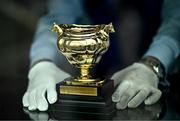 15 March 2024; The Gold Cup is seen before racing on day four of the Cheltenham Racing Festival at Prestbury Park in Cheltenham, England. Photo by Harry Murphy/Sportsfile