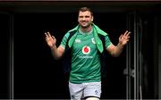15 March 2024; Tadhg Beirne arrives before an Ireland rugby captain's run at the Aviva Stadium in Dublin. Photo by Sam Barnes/Sportsfile
