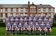 15 March 2024; The Terenure College squad during a team photograph ahead of their Bank of Ireland Leinster Schools Junior Cup Final. Photo by Ramsey Cardy/Sportsfile