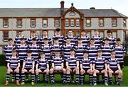 15 March 2024; The Terenure College squad during a team photograph ahead of their Bank of Ireland Leinster Schools Junior Cup Final. Photo by Ramsey Cardy/Sportsfile