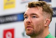 15 March 2024; Peter O'Mahony speaking during a press conference after an Ireland rugby captain's run at the Aviva Stadium in Dublin. Photo by Sam Barnes/Sportsfile