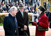 15 March 2024; Owner JP McManus, left, with trainer Willie Mullins and Princess Anne, Princess Royal, on day four of the Cheltenham Racing Festival at Prestbury Park in Cheltenham, England. Photo by David Fitzgerald/Sportsfile