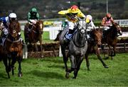 15 March 2024; L'Eau Du Sud, with Harry Skelton up, on their way to finishing second during the the BetMGM County Handicap Hurdle on day four of the Cheltenham Racing Festival at Prestbury Park in Cheltenham, England. Photo by David Fitzgerald/Sportsfile