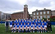 15 March 2024; The St Mary's College squad during a team photograph ahead of their Bank of Ireland Leinster Schools Junior Cup Final. Photo by Ramsey Cardy/Sportsfile
