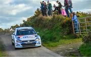 15 March 2024; Callum Devine and Noel O'Sullivan in their VW Polo GTi R5 during day one of the Clonakilty Park Hotel West Cork Rally, Round 2 of the Irish Tarmac Rally Championship, in Clonakilty, Cork. Photo by Philip Fitzpatrick/Sportsfile