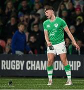15 March 2024; Jack Murphy of Ireland reacts after missing a conversion during the U20 Six Nations Rugby Championship match between Ireland and Scotland at Virgin Media Park in Cork. Photo by Brendan Moran/Sportsfile