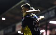15 March 2024; Will Jarvis of Shelbourne celebrates with teammate Sean Boyd after scoring his side's first goal during the SSE Airtricity Men's Premier Division match between St Patrick's Athletic and Shelbourne at Richmond Park in Dublin. Photo by Shauna Clinton/Sportsfile
