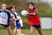15 March 2024; Lily Desmond of St Marys in action against  Ballinrobe Community School during the Lidl All-Ireland Post Primary School Junior C Championship final match between St Marys, Macroom, Cork and Ballinrobe Community School, Mayo at the University of Limerick. Photo by Matt Browne/Sportsfile