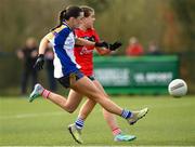 15 March 2024; Emily Jennings of Ballinrobe Community School score a point against St Marys during the Lidl All-Ireland Post Primary School Junior C Championship final match between St Marys, Macroom, Cork and Ballinrobe Community School, Mayo at the University of Limerick. Photo by Matt Browne/Sportsfile